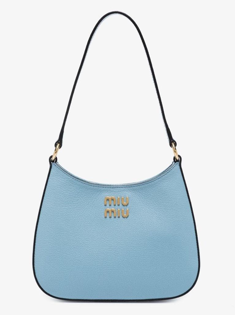 Blue Madras Leather Shoulder Bag