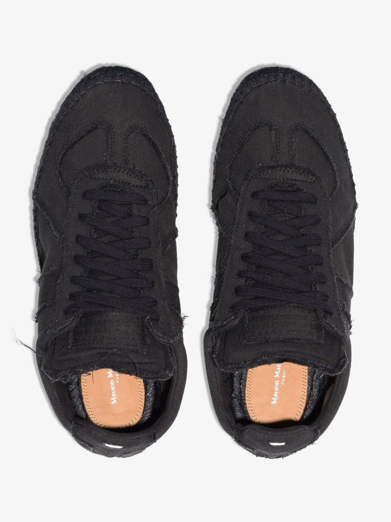 Black Replica Low Top Canvas Espadrille Sneakers
