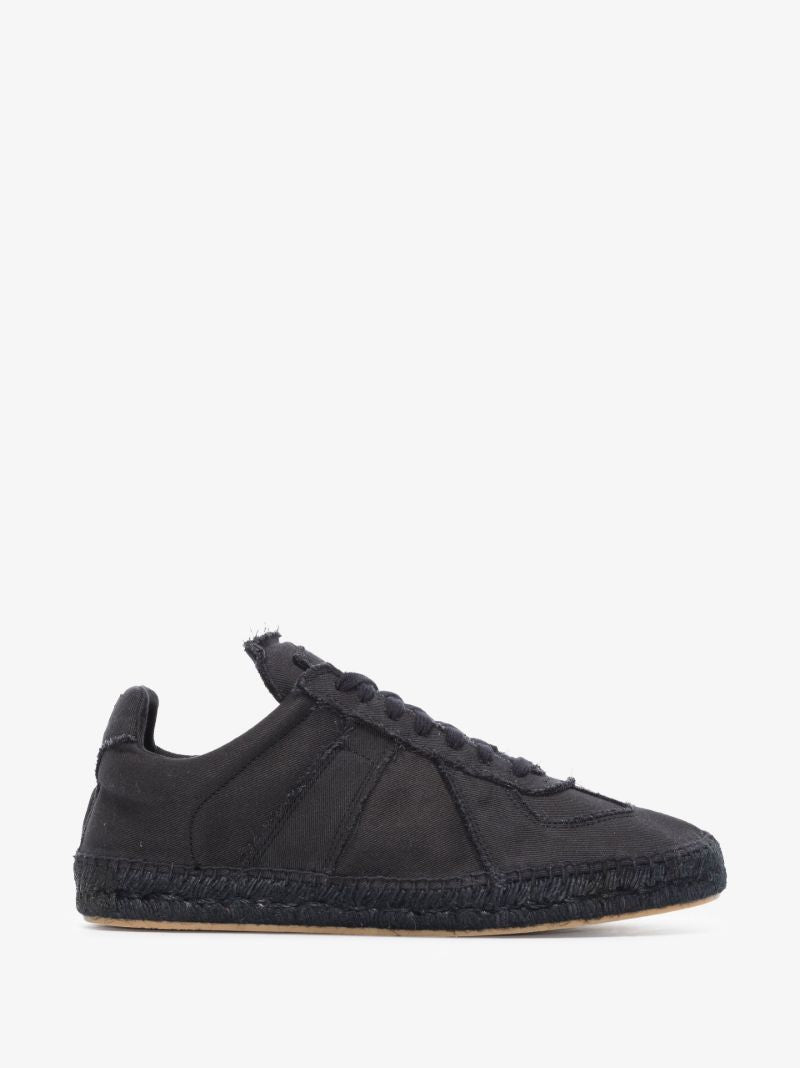 Black Replica Low Top Canvas Espadrille Sneakers