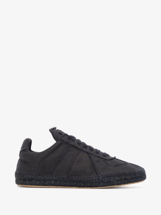 Black Replica Low Top Canvas Espadrille Sneakers