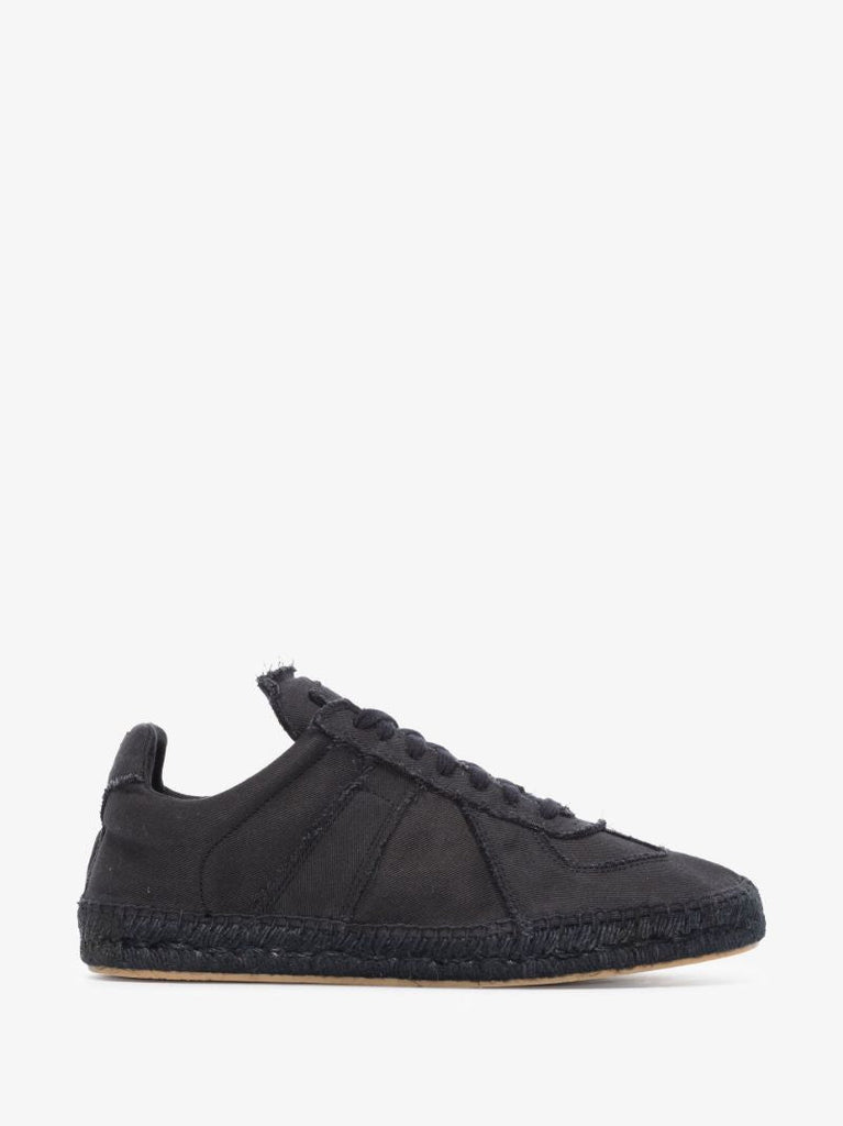 Black Replica Low Top Canvas Espadrille Sneakers