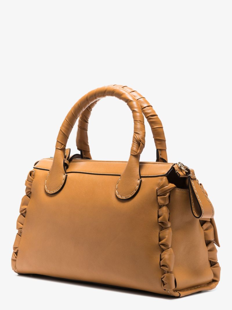 Brown Edith Medium Leather Tote Bag