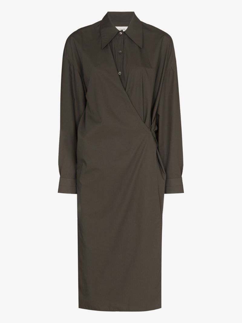 Twisted Midi Shirt Dress