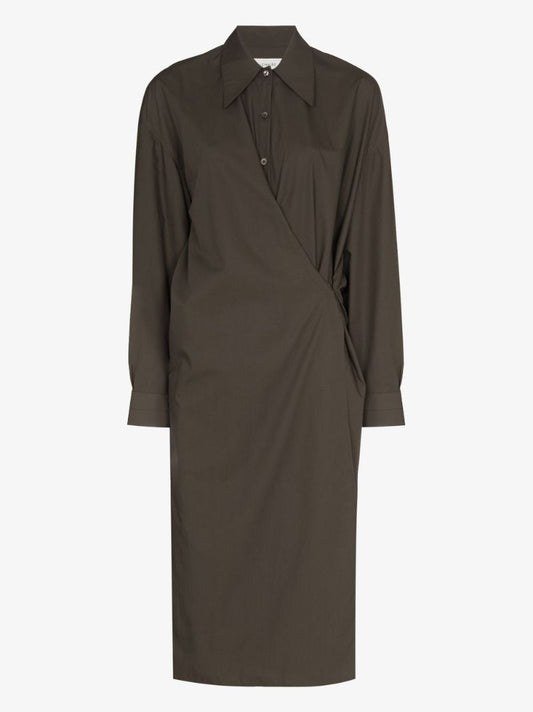 Twisted Midi Shirt Dress