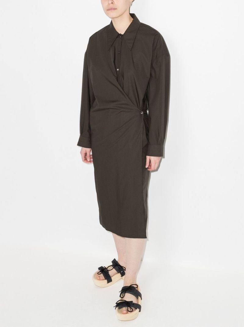 Twisted Midi Shirt Dress