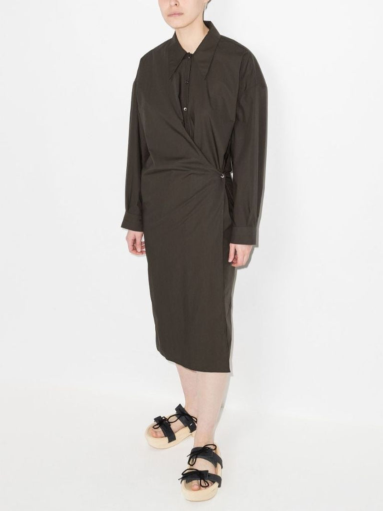 Twisted Midi Shirt Dress