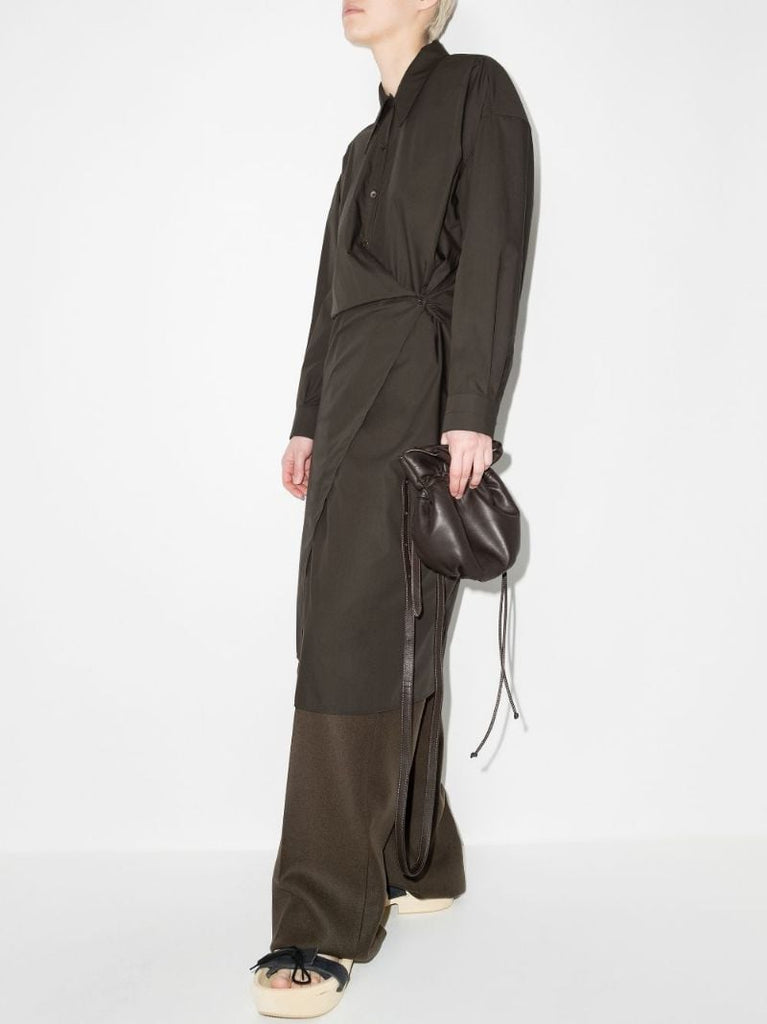Twisted Midi Shirt Dress