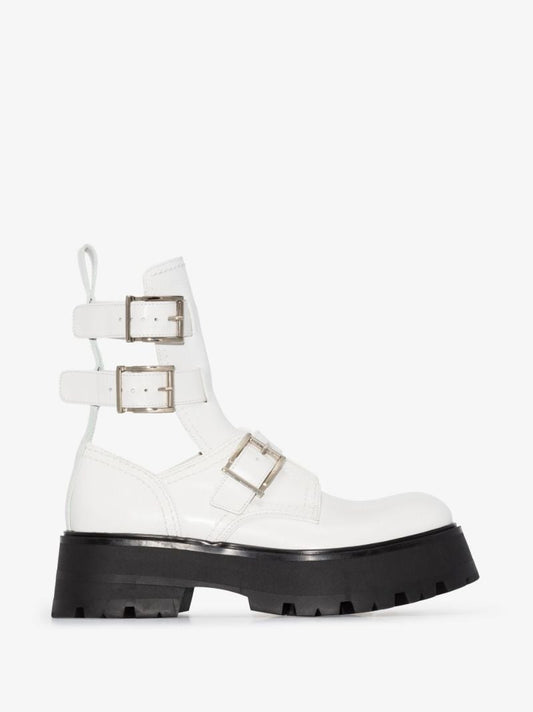 White Rave 55 Leather Ankle Boots