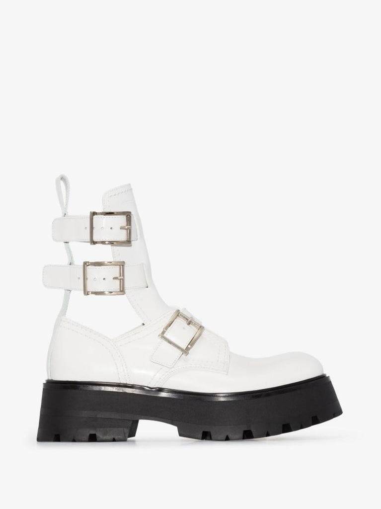 White Rave 55 Leather Ankle Boots