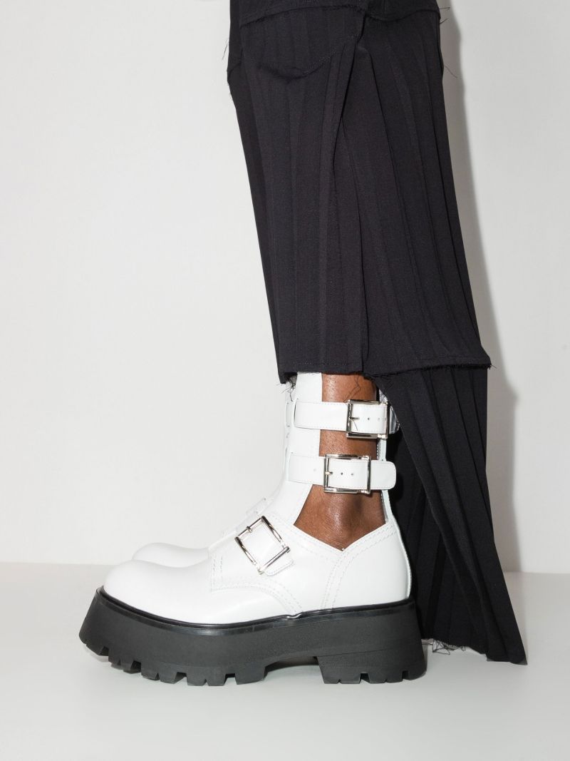 White Rave 55 Leather Ankle Boots