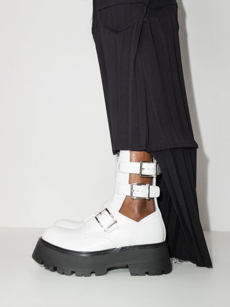 White Rave 55 Leather Ankle Boots