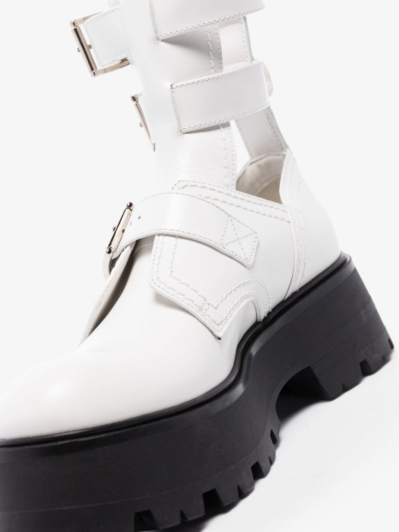 White Rave 55 Leather Ankle Boots