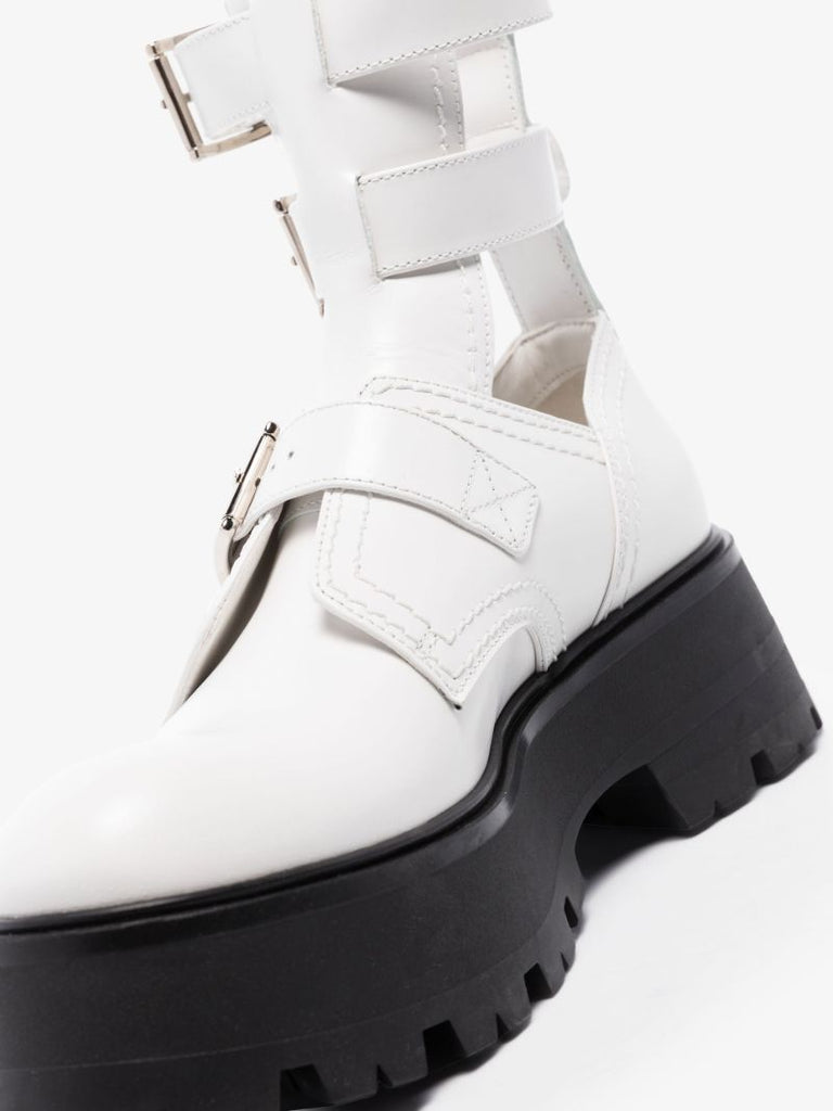 White Rave 55 Leather Ankle Boots