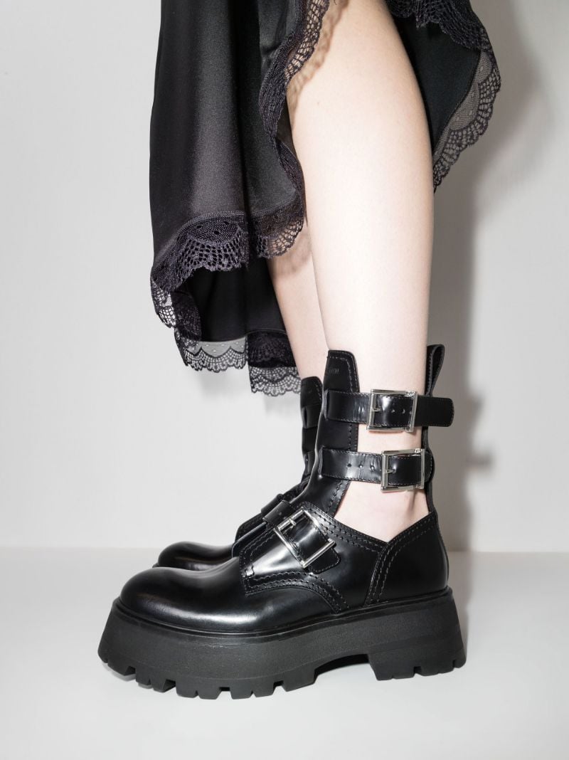 Black Rave 55 Leather Ankle Boots