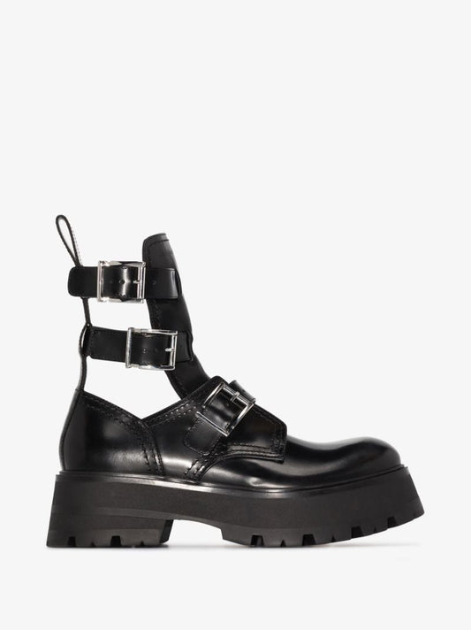 Black Rave 55 Leather Ankle Boots