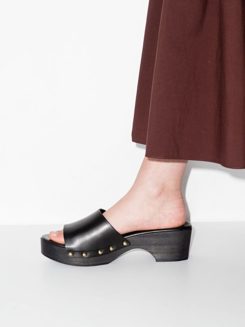 Black Bobbie 55 Leather Clogs