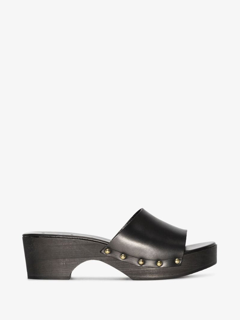 Black Bobbie 55 Leather Clogs