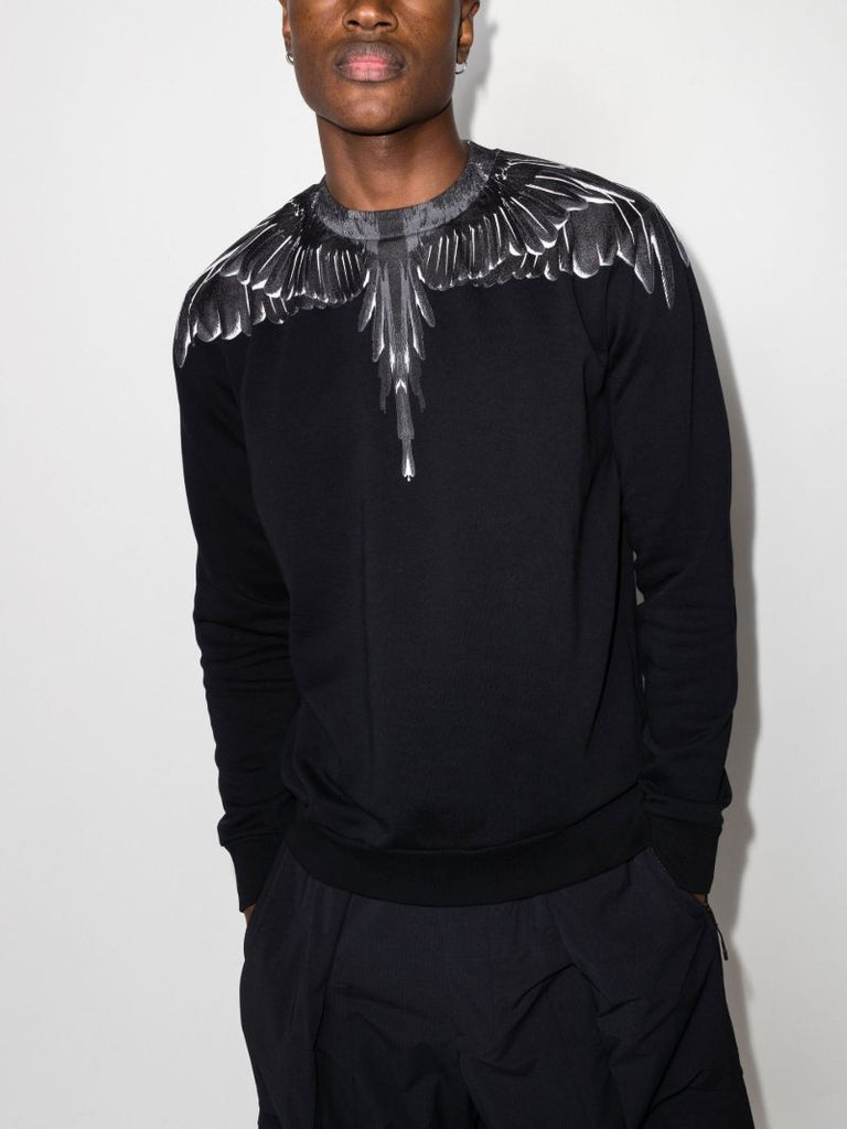 Black Wings Cotton Sweatshirt