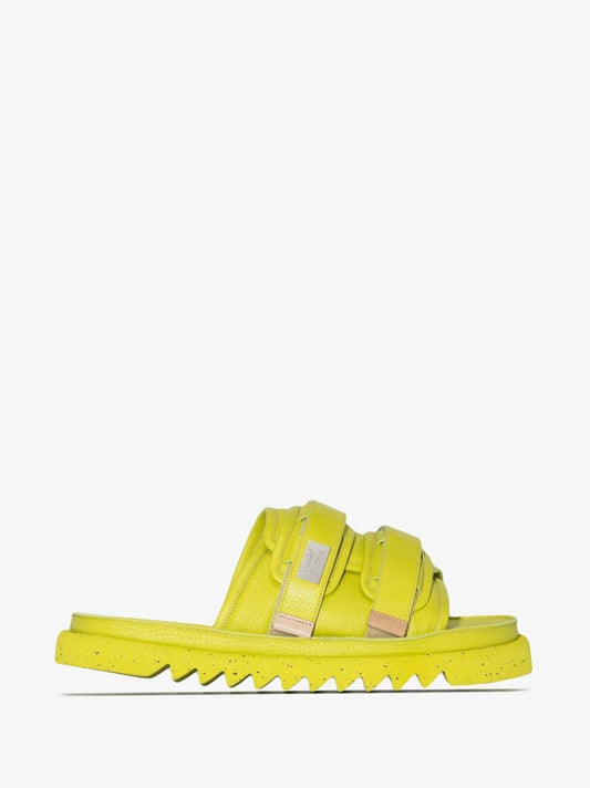X Suicoke Green Moto Leather Sandals