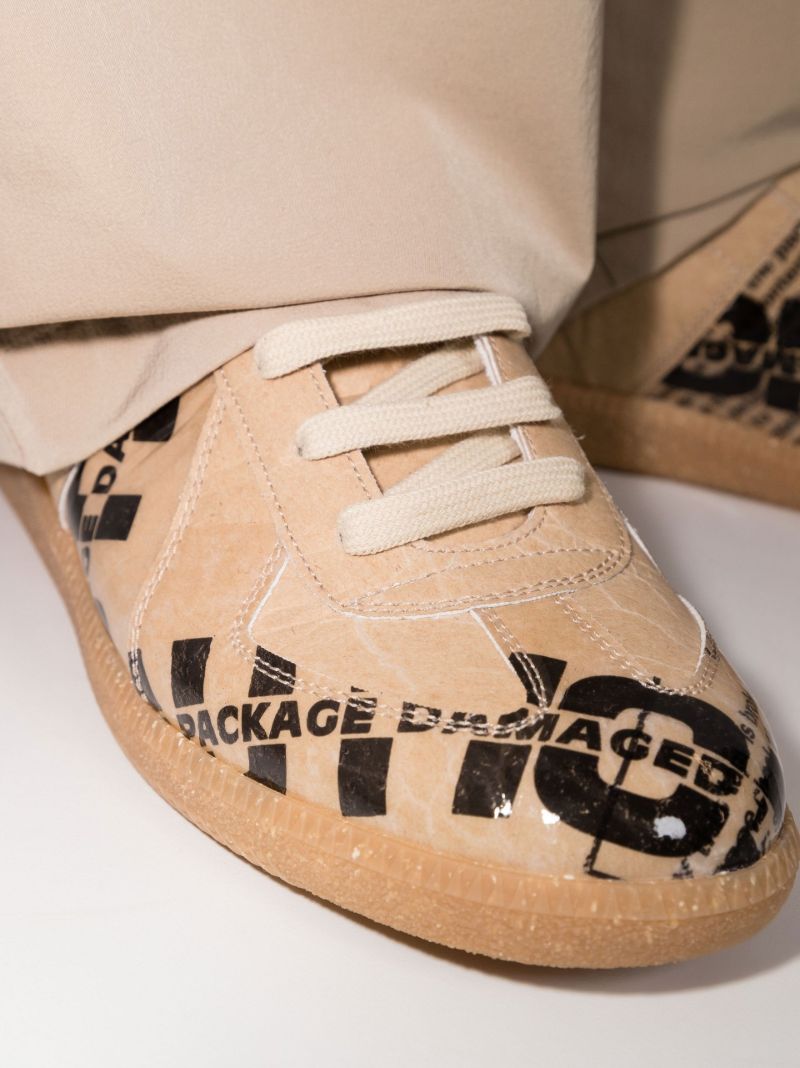 Neutral Replica Printed Leather Sneakers