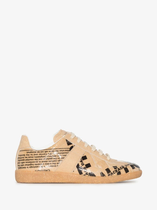 Neutral Replica Printed Leather Sneakers