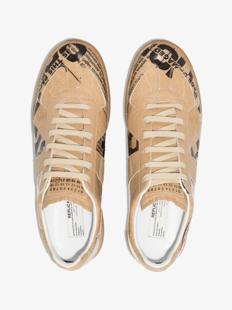 Neutral Replica Printed Leather Sneakers