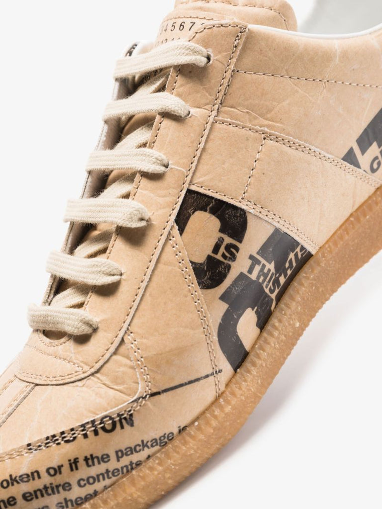 Neutral Replica Printed Leather Sneakers