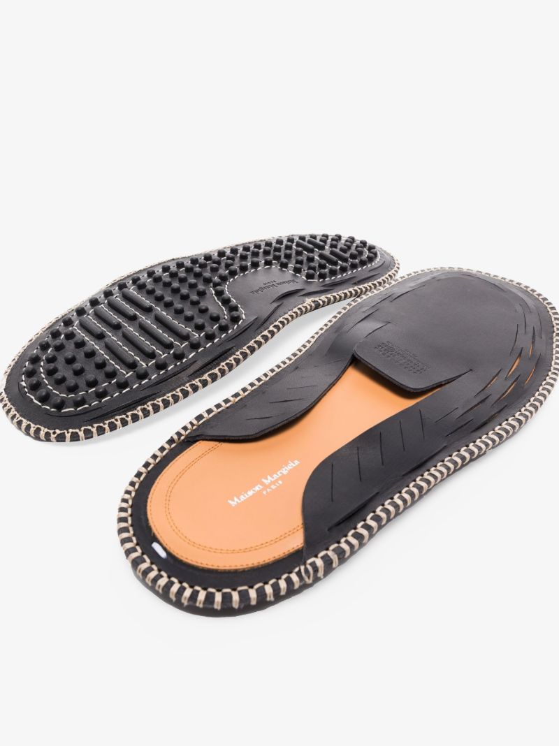 Black Laser Cut Leather Moccasins