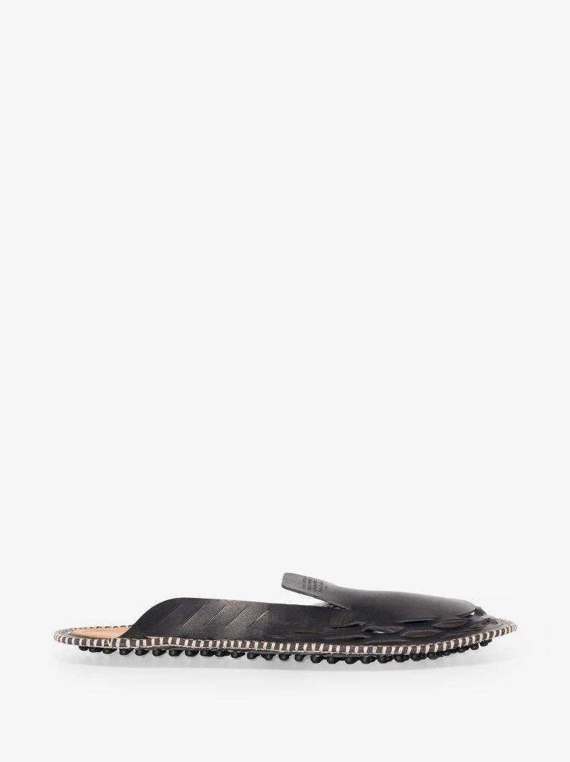 Black Laser Cut Leather Moccasins