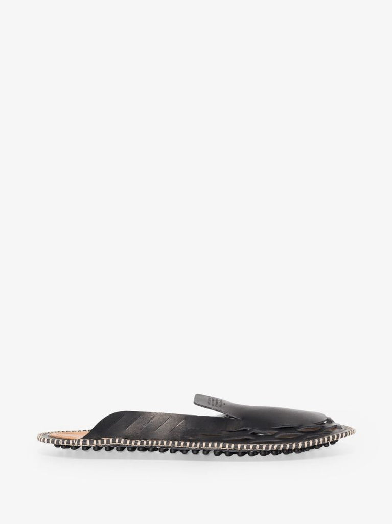 Black Laser Cut Leather Moccasins