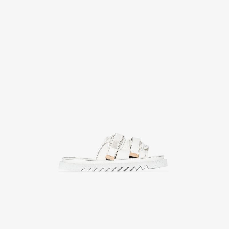 X Suicoke White Moto Leather Sandals