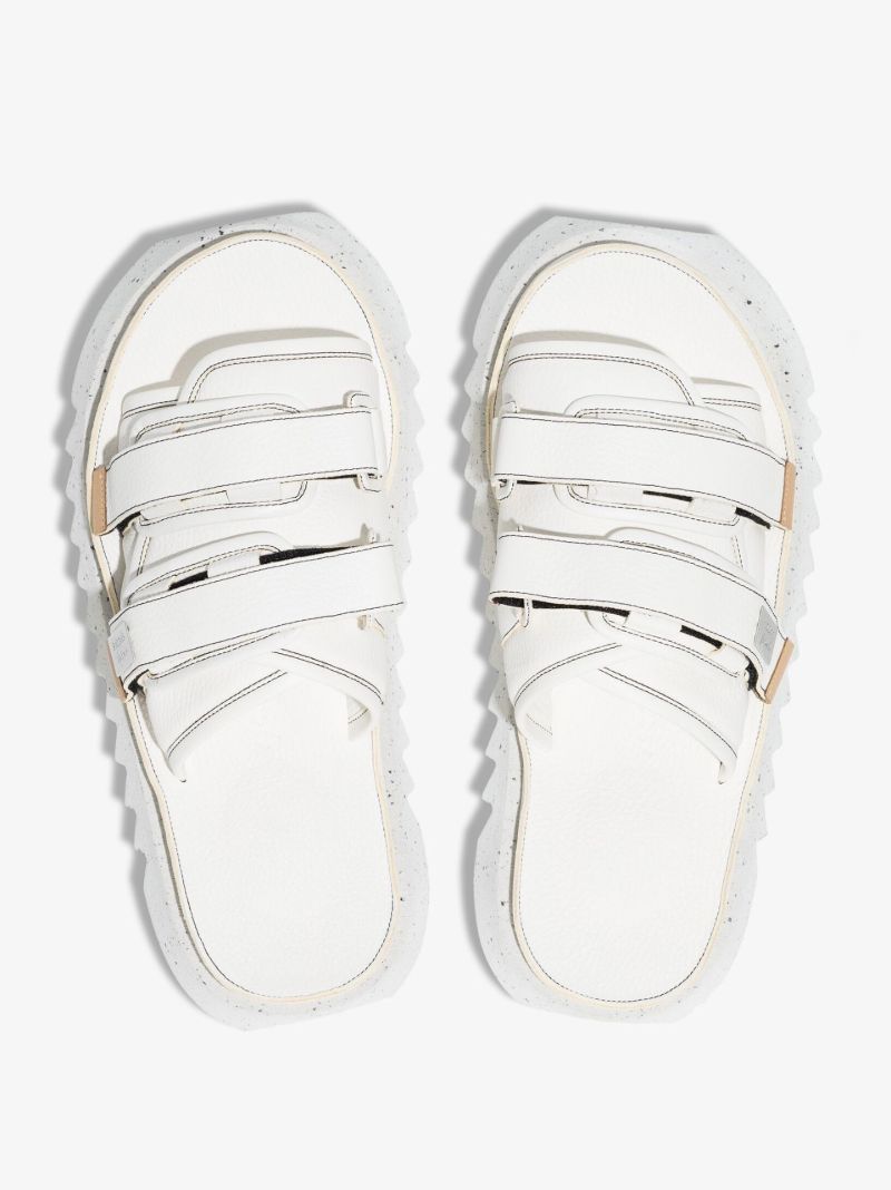 X Suicoke White Moto Leather Sandals