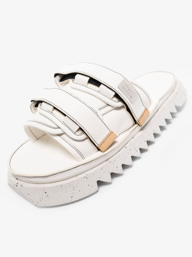 X Suicoke White Moto Leather Sandals