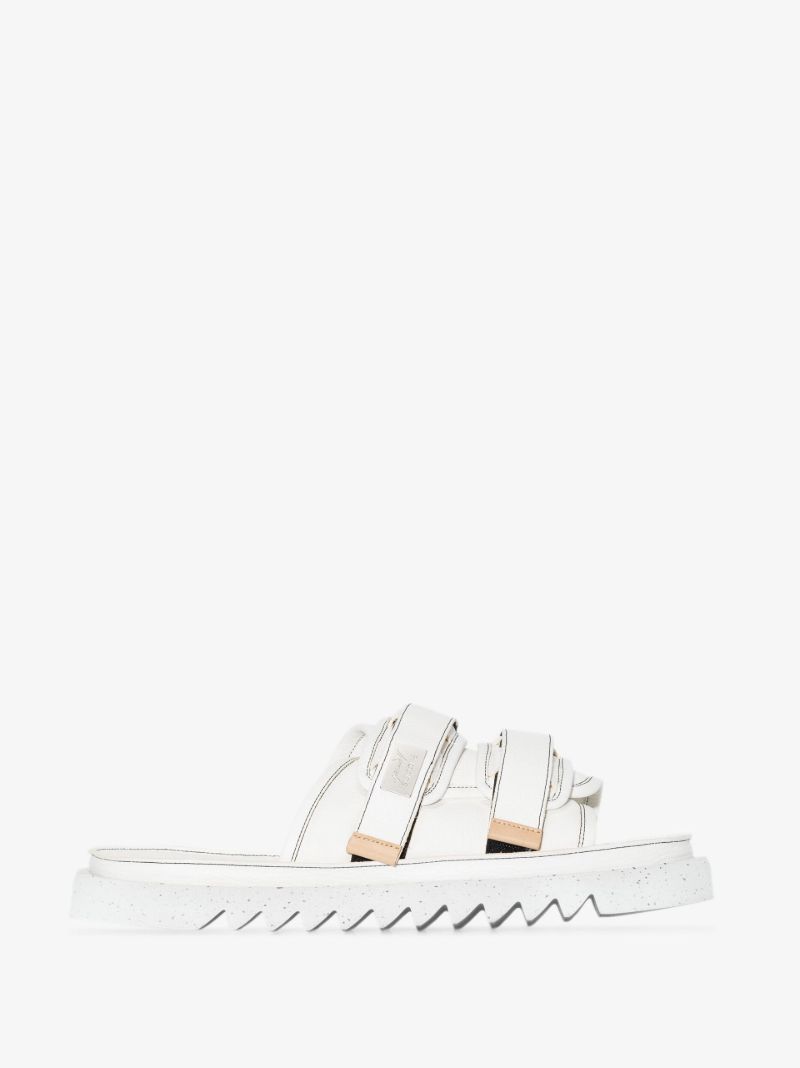 X Suicoke White Moto Leather Sandals