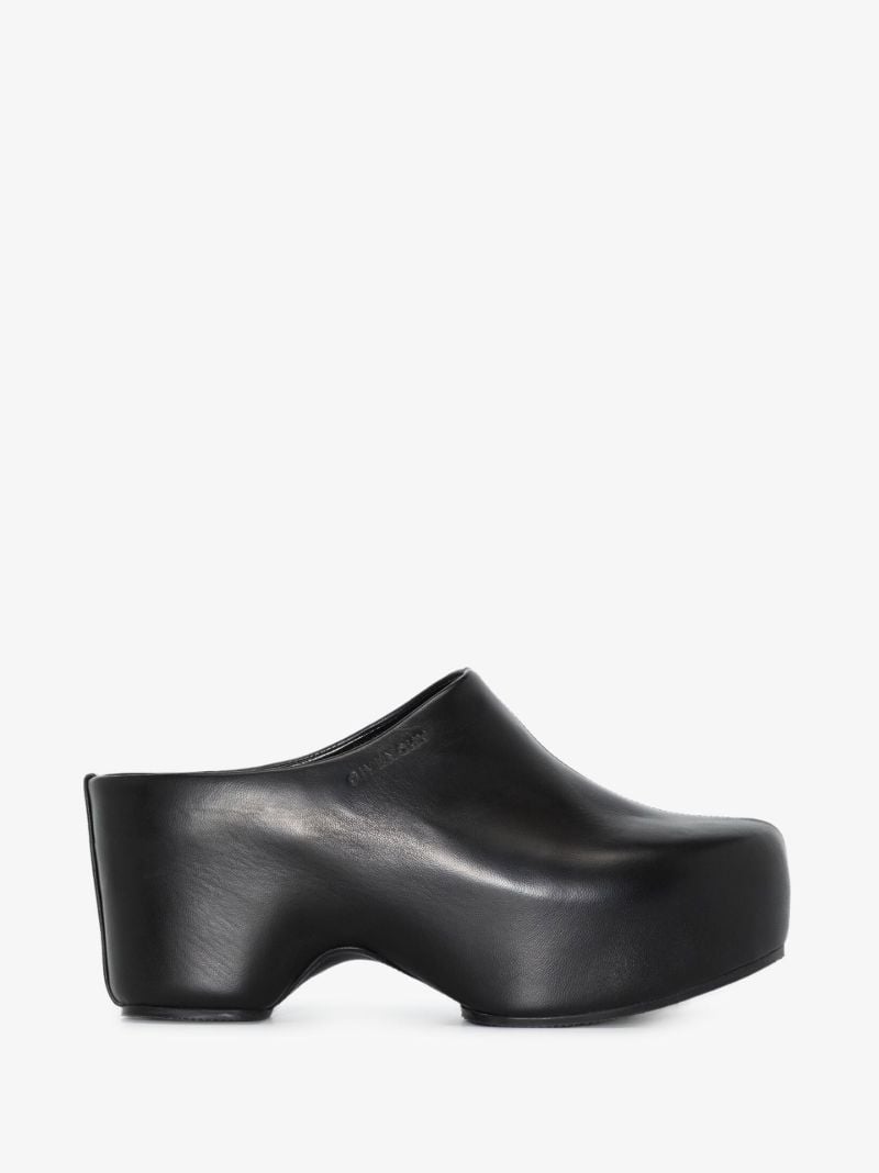 Black G 85 Platform Leather Clogs