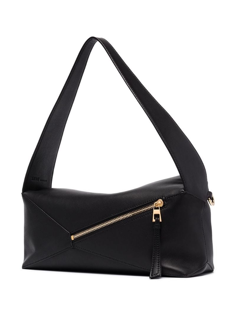 Black Puzzle Leather Shoulder Bag