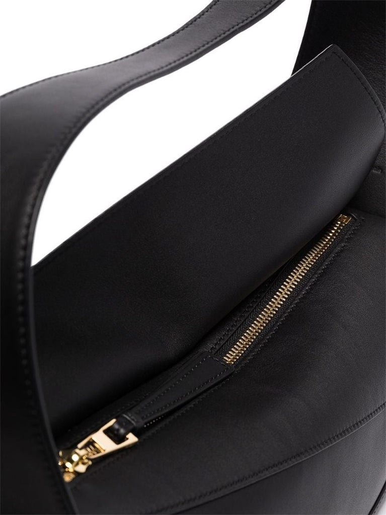 Black Puzzle Leather Shoulder Bag