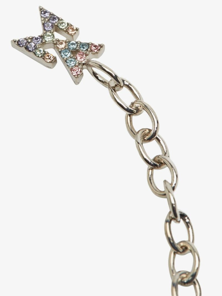 Silver Tone Candy Rainbow Crystal Tennis Anklet