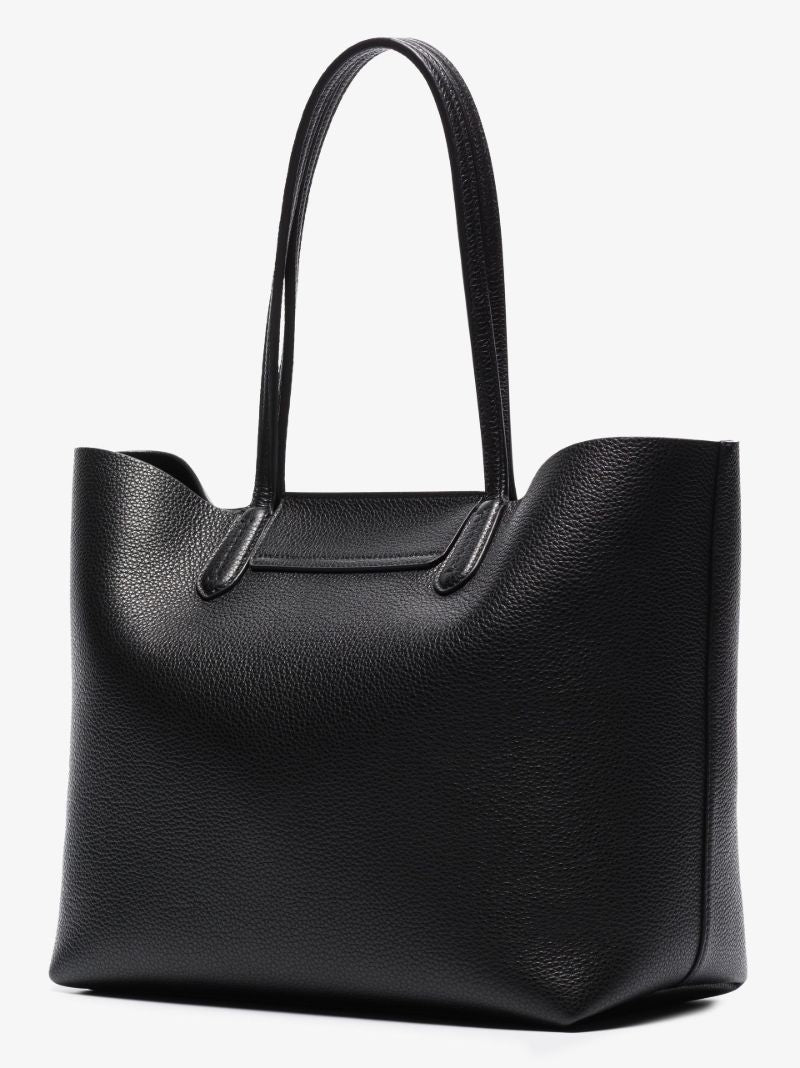 Black Travel Gancini Leather Tote Bag