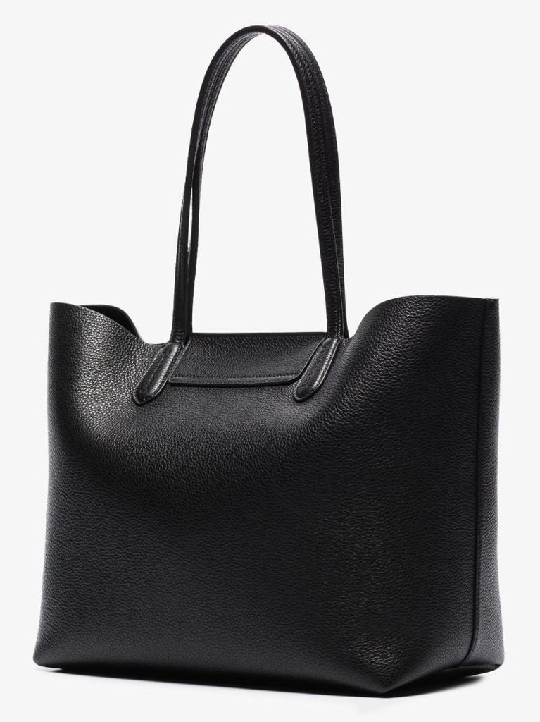 Black Travel Gancini Leather Tote Bag