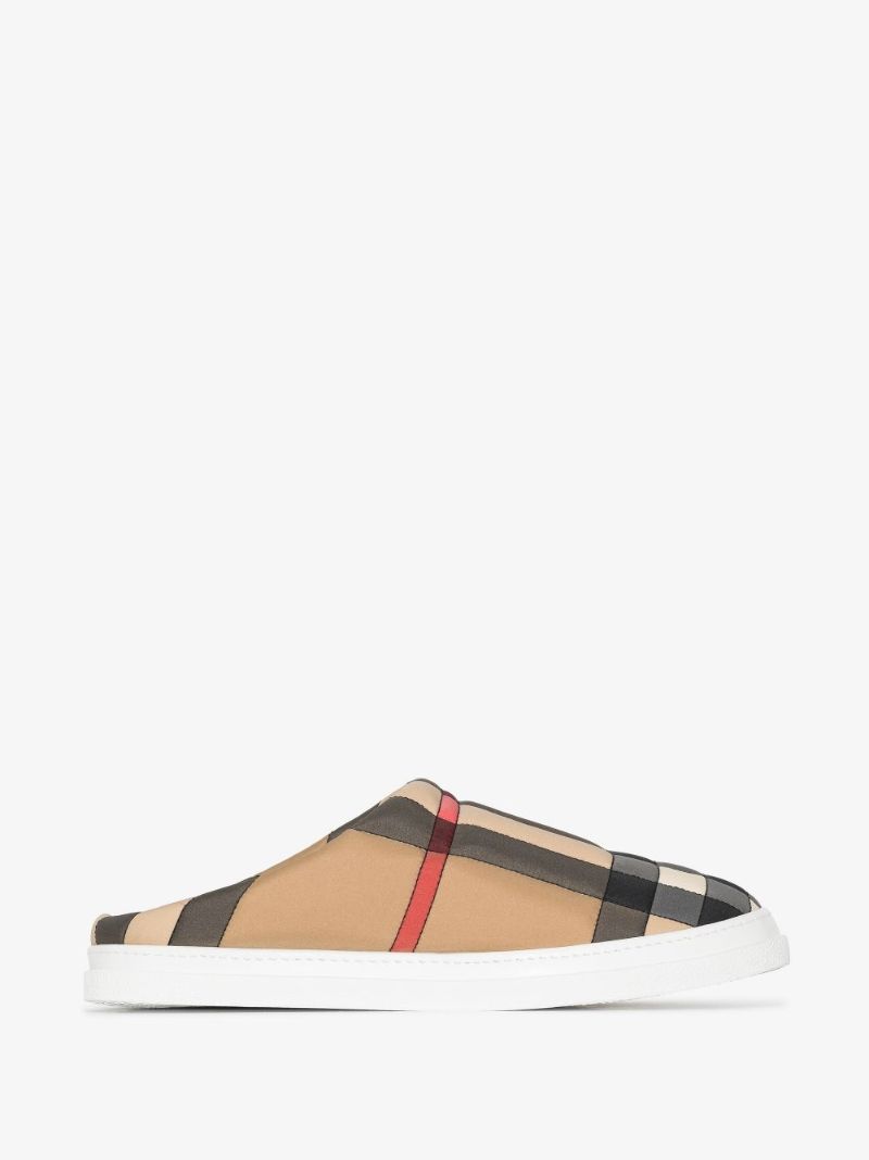 Neutral Vintage Check Slippers