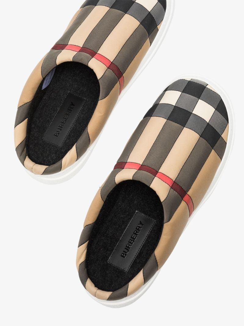 Neutral Vintage Check Slippers