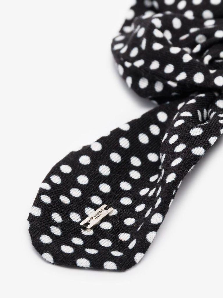 Black and White Polka Dot Hair Scrunchie