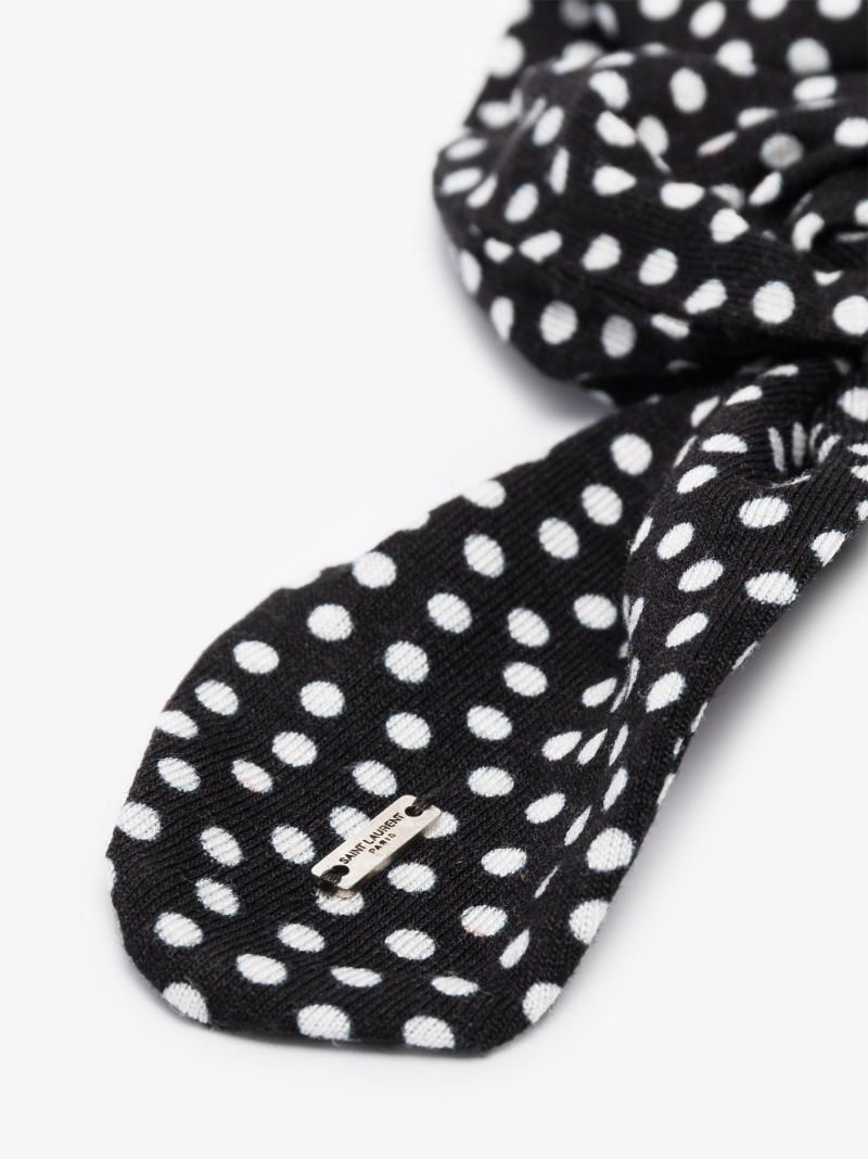 Black and White Polka Dot Hair Scrunchie
