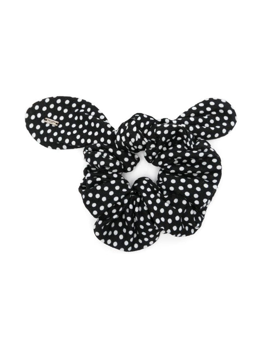 Black and White Polka Dot Hair Scrunchie