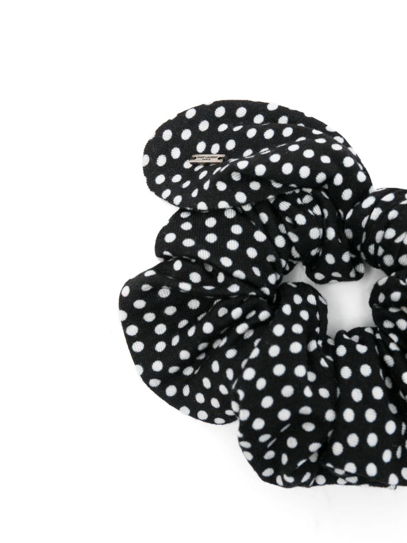 Black and White Polka Dot Hair Scrunchie