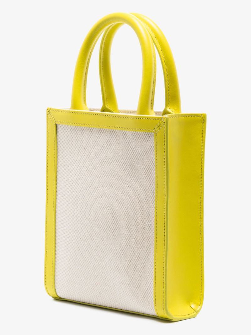 Neutral Cabas Mini Vertical Canvas Tote Bag