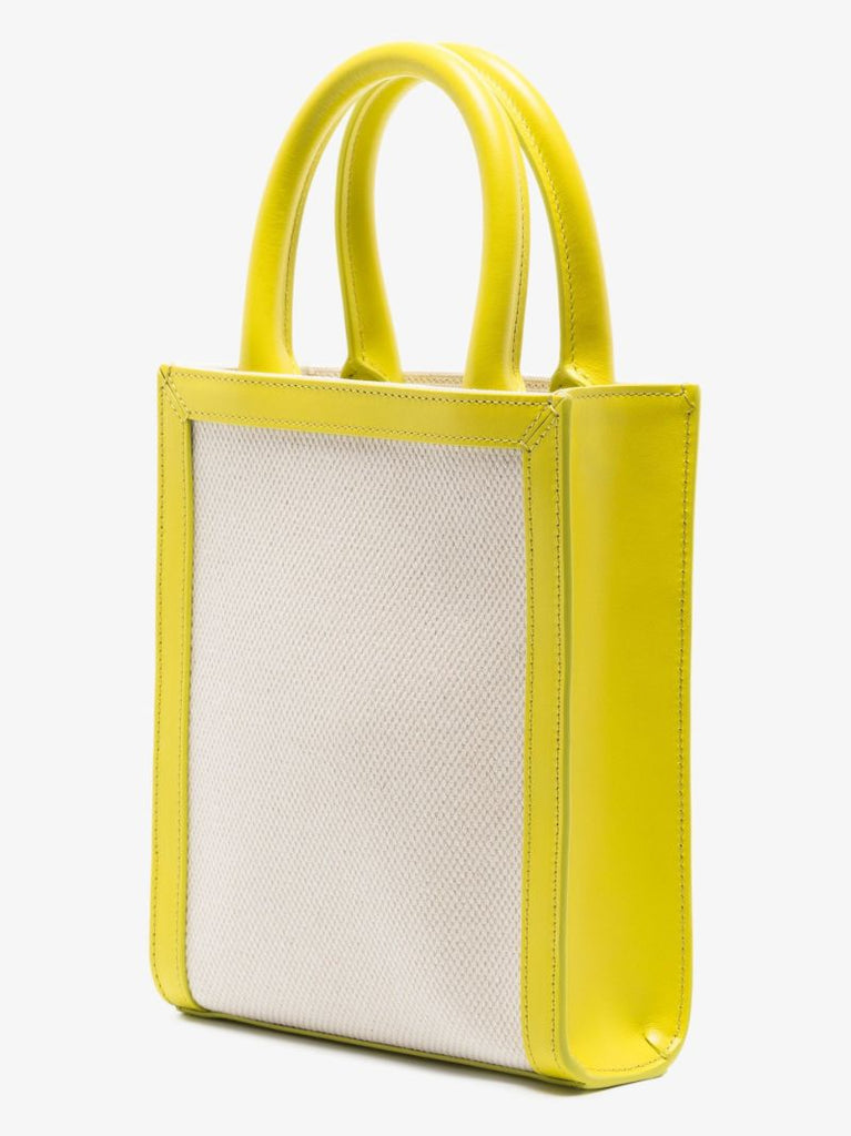 Neutral Cabas Mini Vertical Canvas Tote Bag