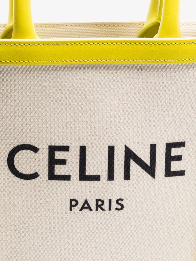 Neutral Cabas Mini Vertical Canvas Tote Bag