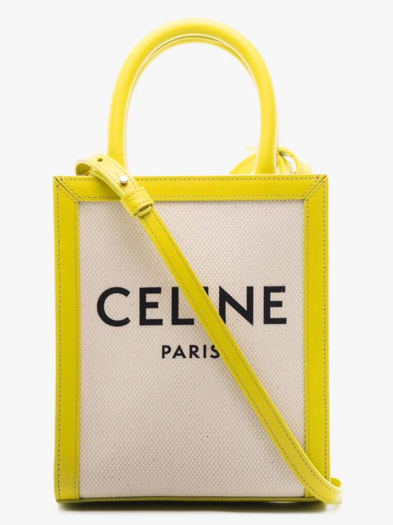 Neutral Cabas Mini Vertical Canvas Tote Bag